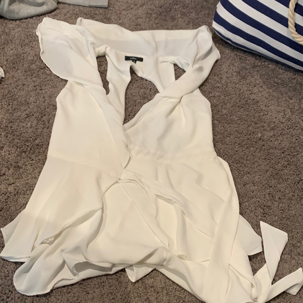 Women’s Lulu’s white jumpsuit. Size small. Worn once.